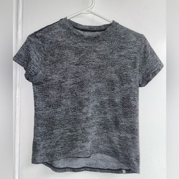 Lululemon Short Sleeve Cropped T Shirt Heathered Grey Sz 4 - Picture 1 of 5